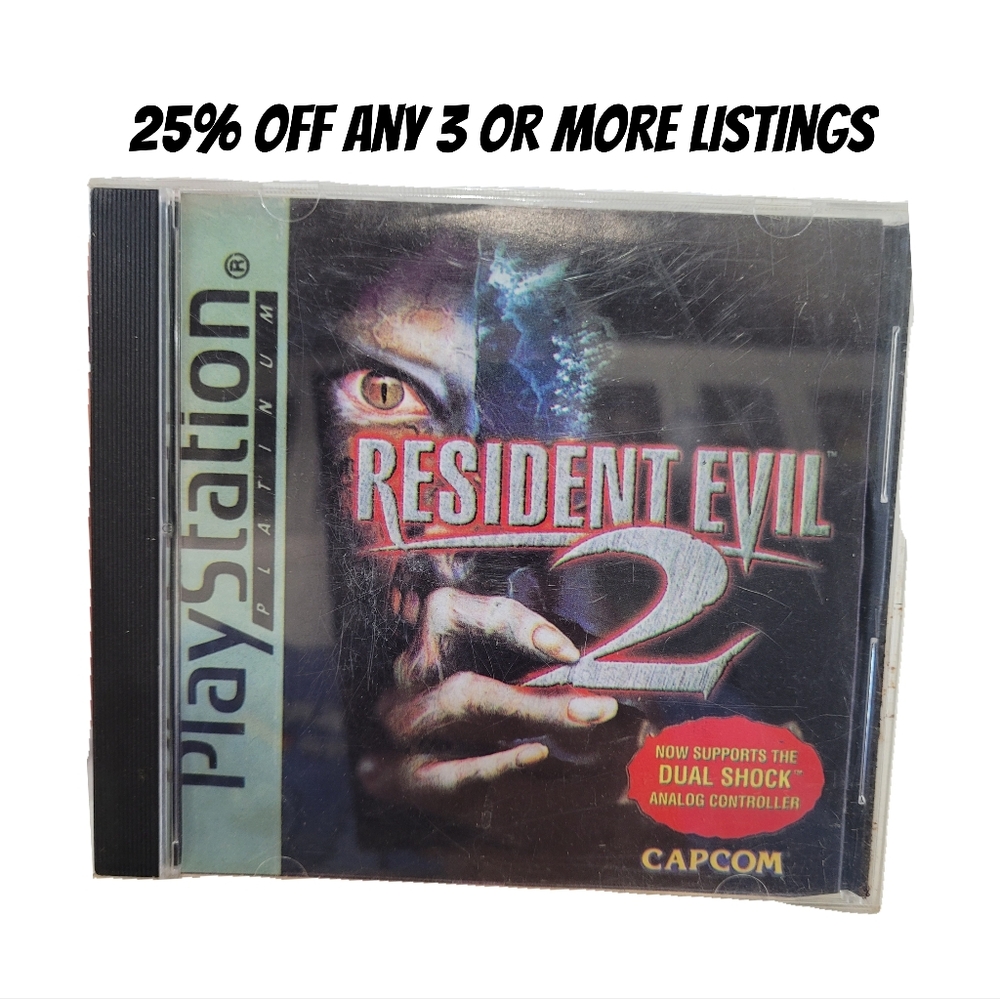 Resident Evil 2 for PlayStation Black Strip Label Case Edition PS1 Vintage Set